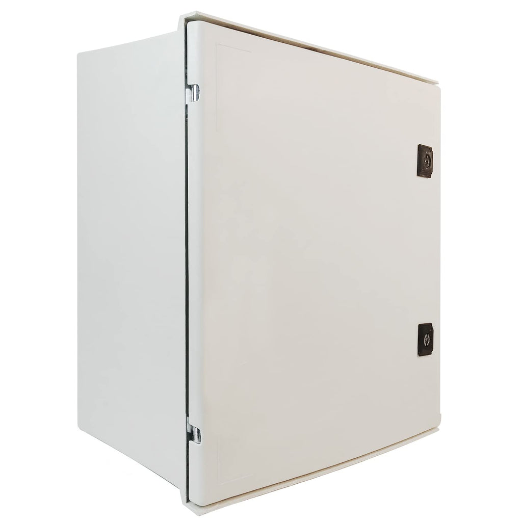 Fiberglass IP65 Weatherproof Electrical Enclosure Box with Hinges & Quarter-Turn Latches M83274