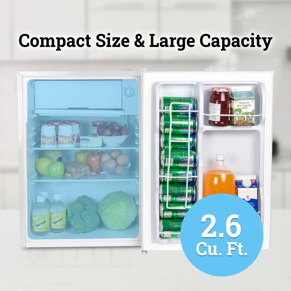 White 2.6 Cu. Ft. Refrigerator with Freezer B83274