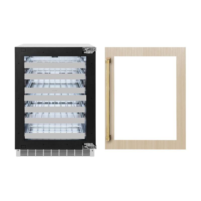 24 in. Dual Zone 44-Bottle Panel Ready Wine Cooler with Glass Door N322833