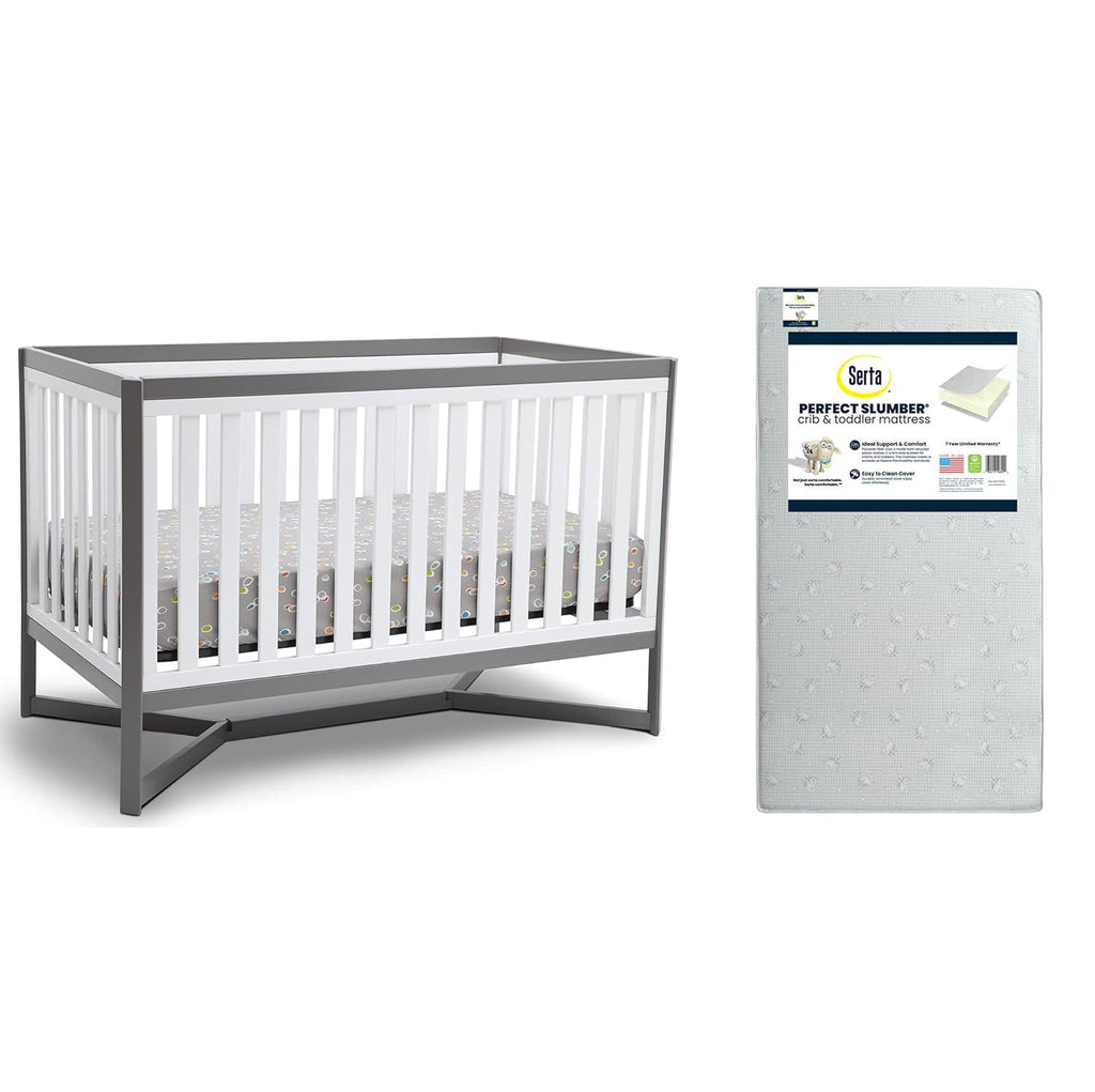 4-in-1 Convertible Crib and Dual Sided Crib & Toddler Mattress F47827