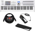 White 61 Key MIDI Controller with Sustain Pedal I7714