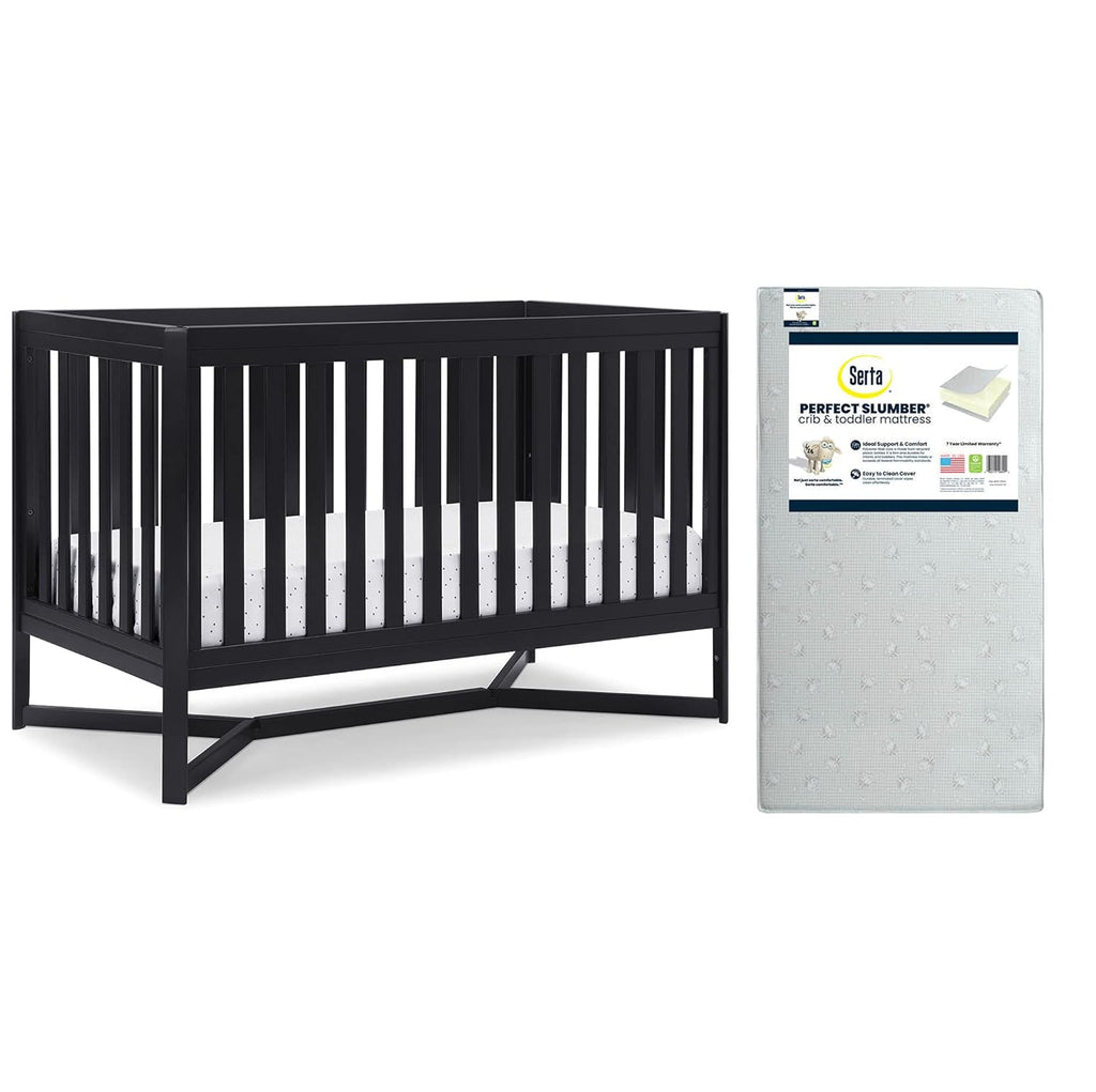 4-in-1 Convertible Crib and Dual Sided Crib & Toddler Mattress F47827