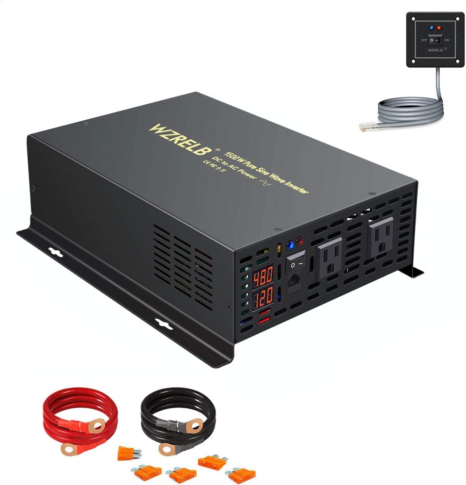 Pure Sine Wave 500W Power Inverter 12V to 110V AC Converter with Remote Controller T41201