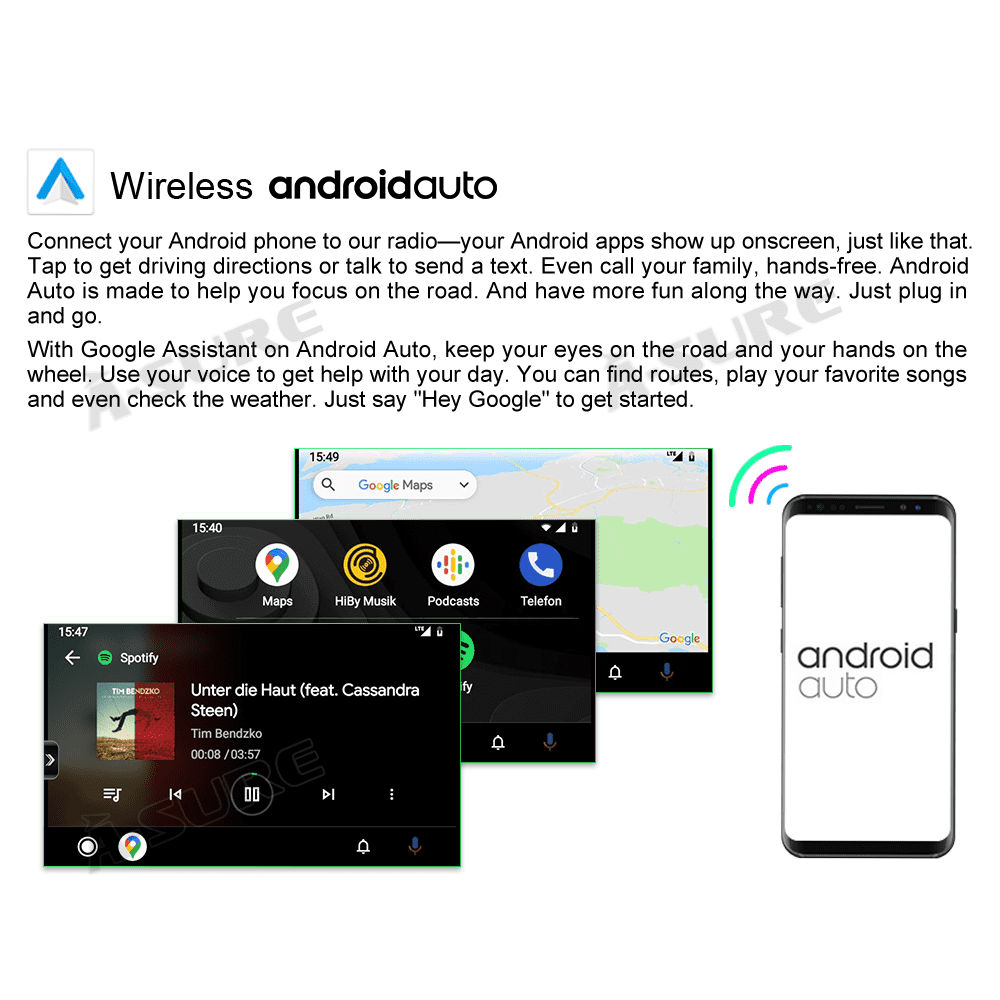 2+32GB Android 12 Car Stereo Radio with Wireless CarPlay Android Auto GPS H247