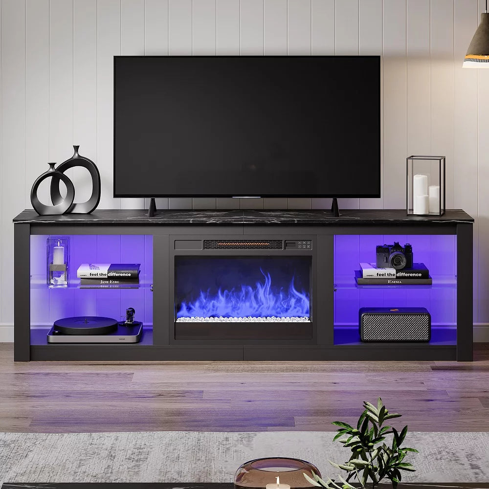 Black Electric Fireplace TV Stand N9446