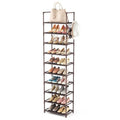 10 Tiers Tall Shoe Rack 20-25 Pairs Narrow Shoe Shelf Black G13833