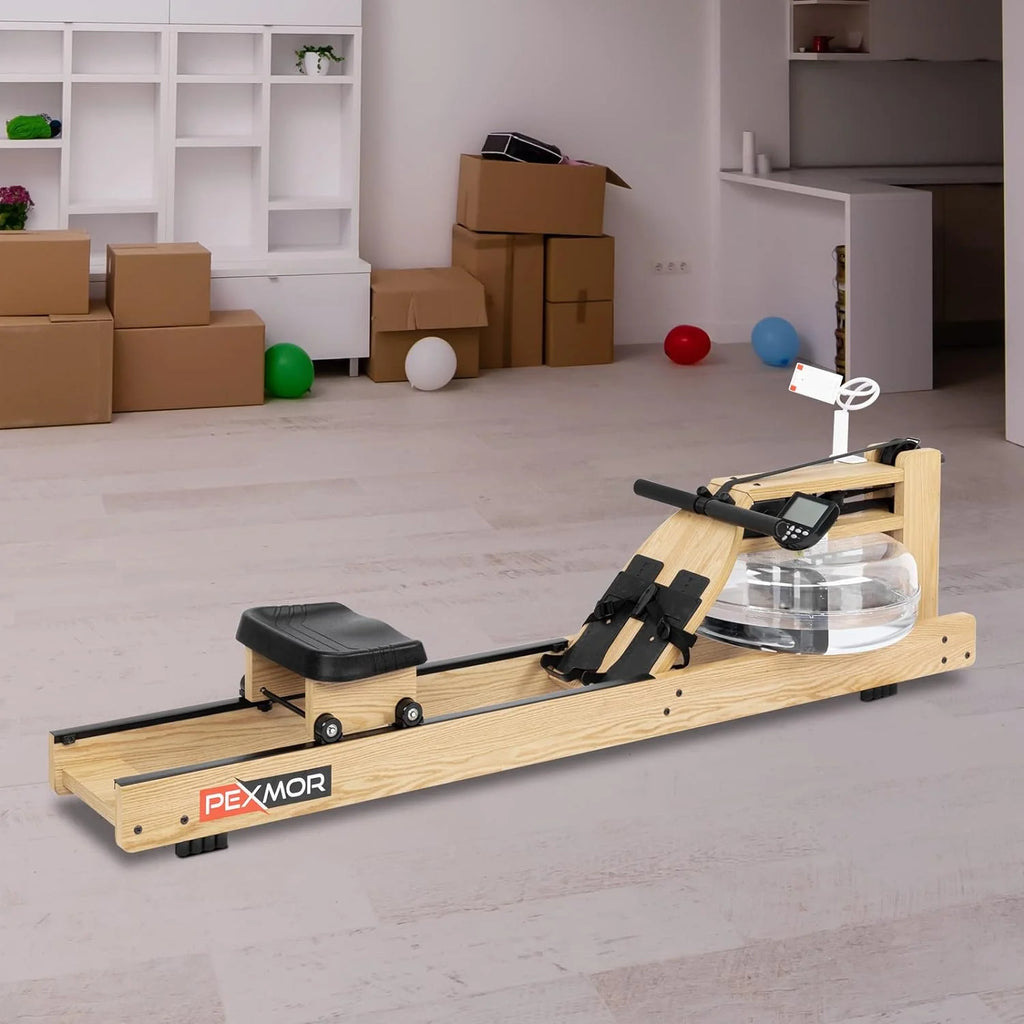 Oak Wood Water Rowing Machine with LCD Monitor N865