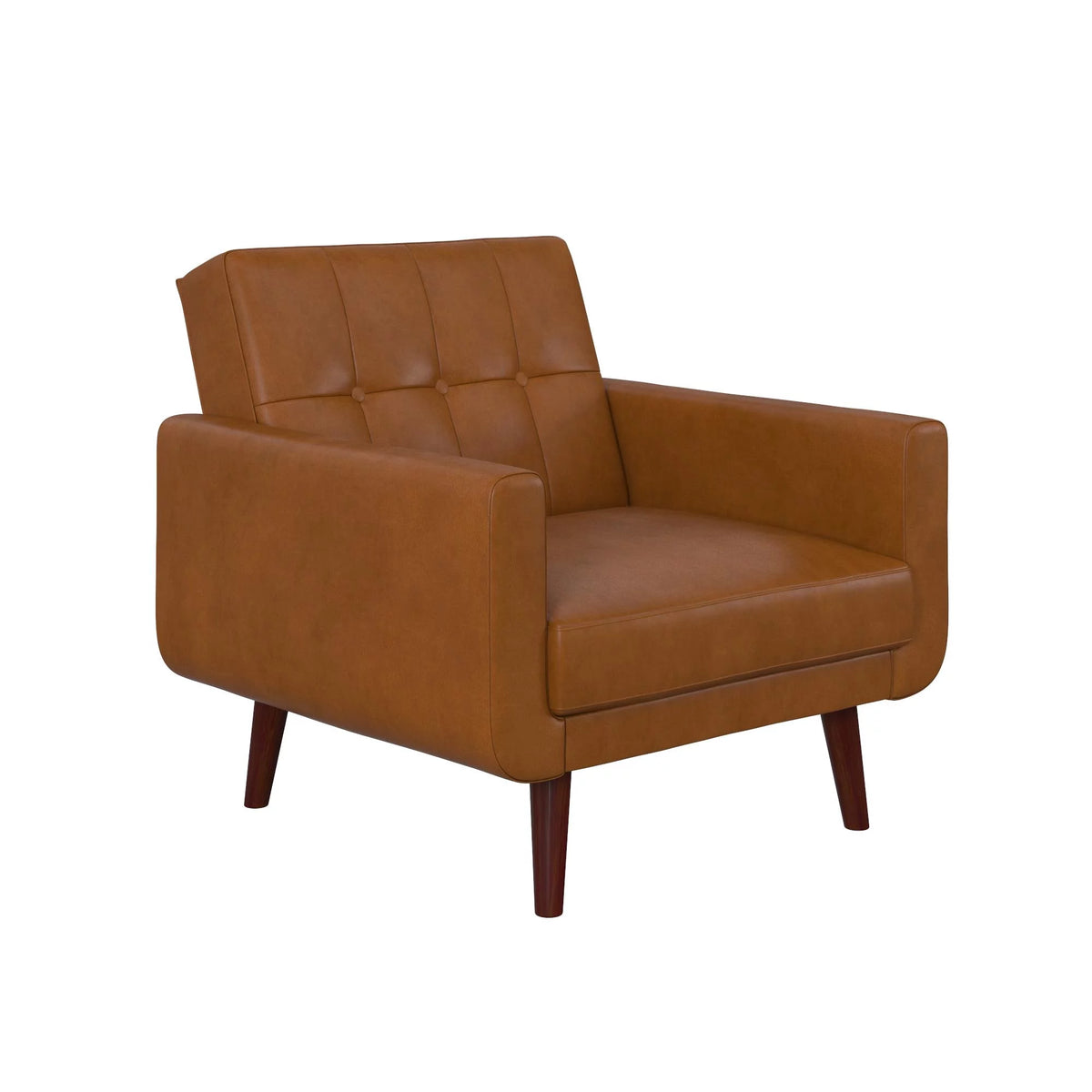 Camel Faux Leather Chair with Arms G8365