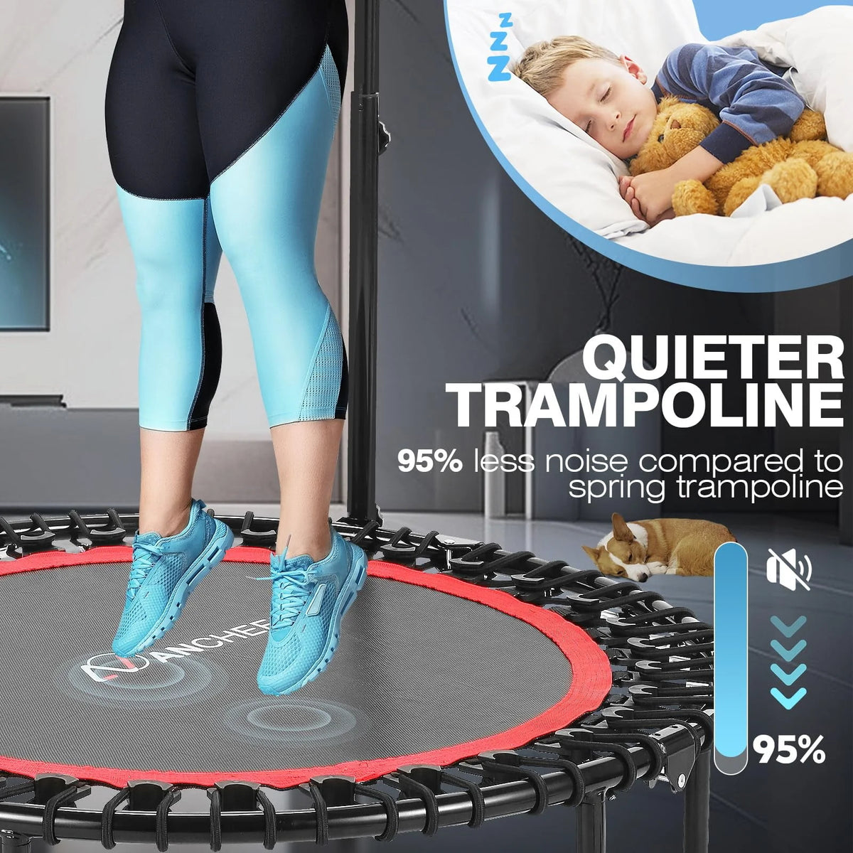 Foldable Mini Trampoline with Bungees G635