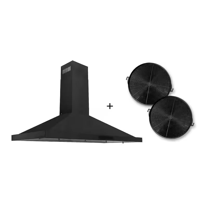 Black Stainless Steel 42 in. 400 CFM Convertible Wall Mount Range Hood D60554