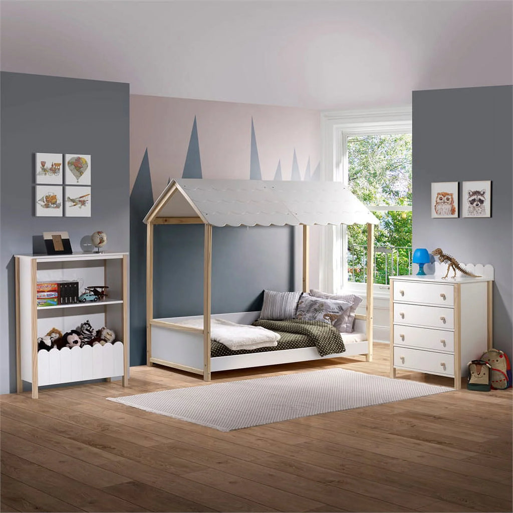 Wood Youth Bookcase in Natural and White F872033