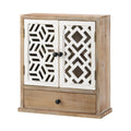 White Geo Pattern Wall Cabinet R11829