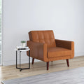 Camel Faux Leather Chair with Arms G8365