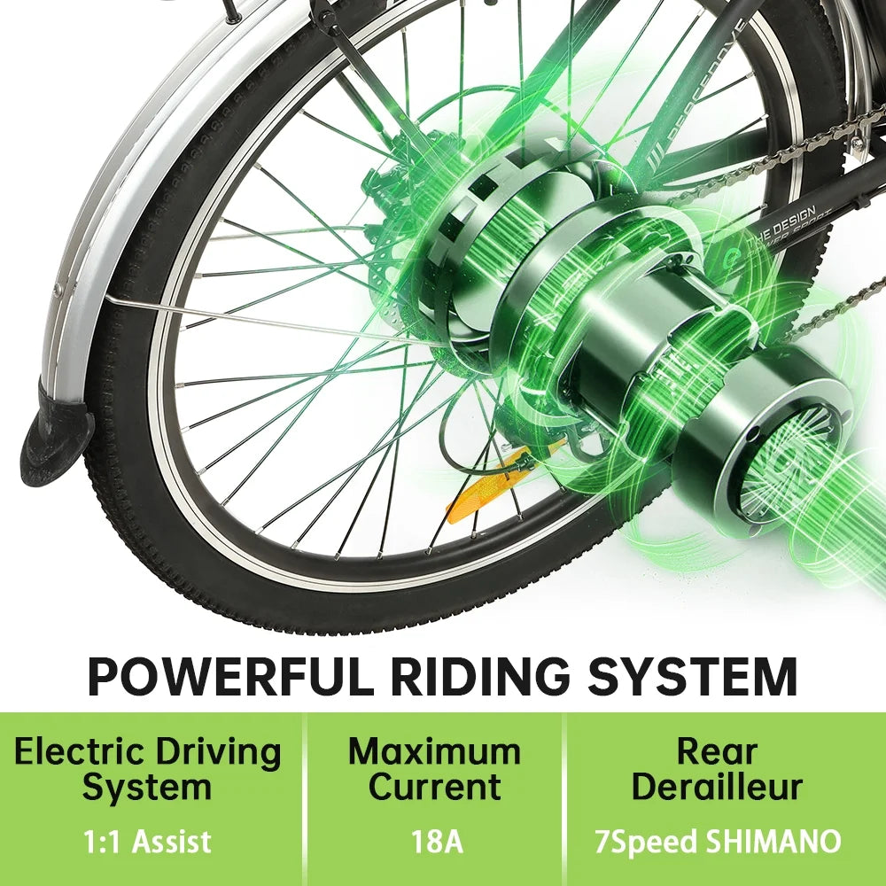 350 W 26" Step Through Electric Bicycle with Basket E69515