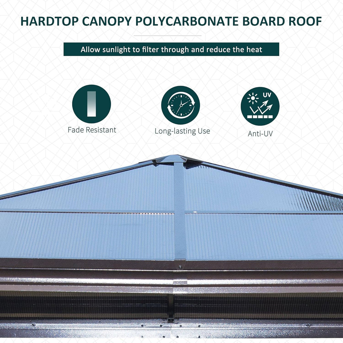 10x10 Polycarbonate Hardtop Gazebo with Curtains and Netting N9289
