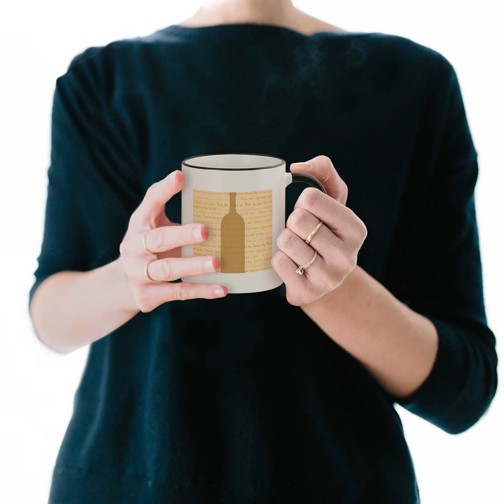 11oz Colored Rim and Handle Coffee Mug E421