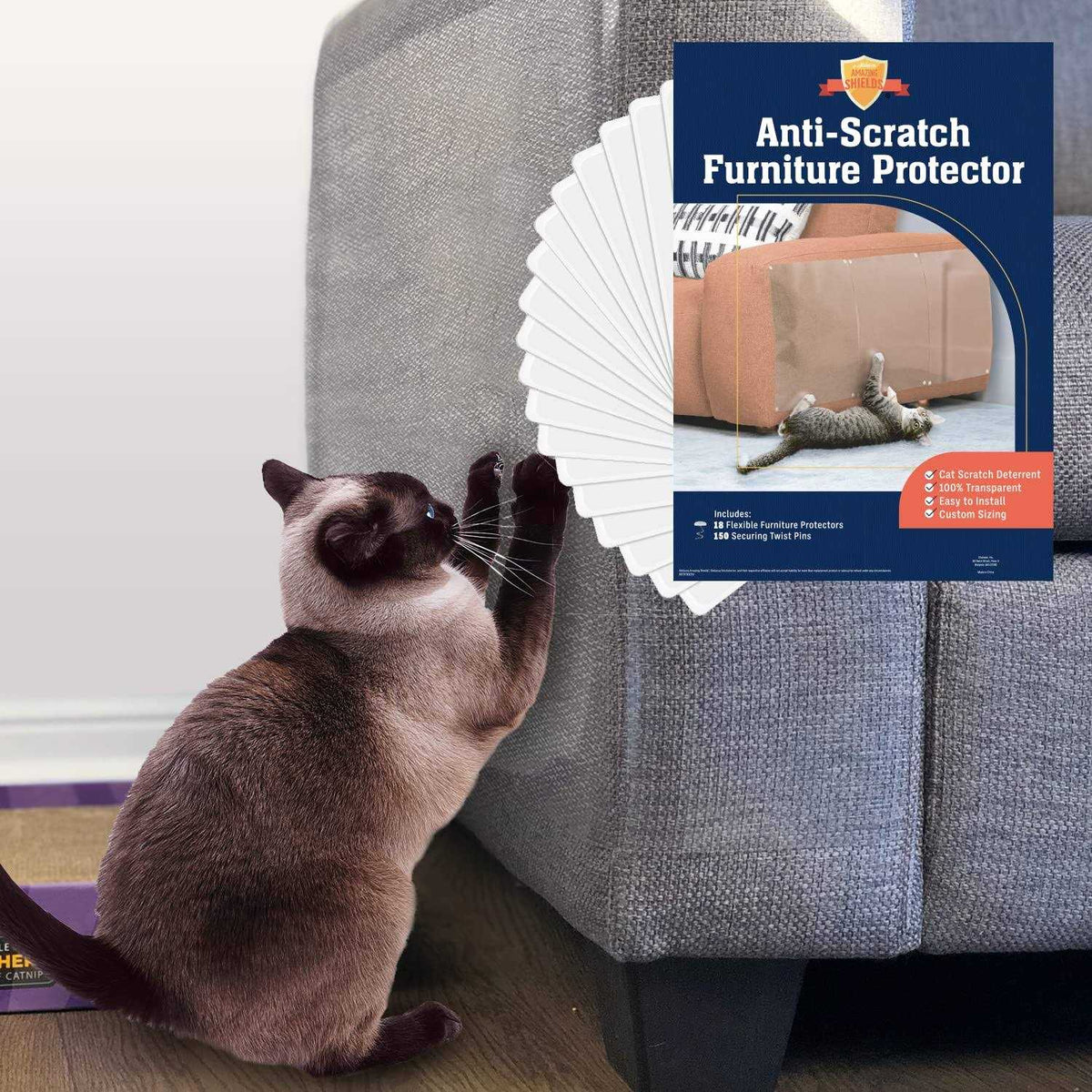 6-Pack 17-inch x 12-inch Cat Scratch Deterrent Furniture Protectors M4561