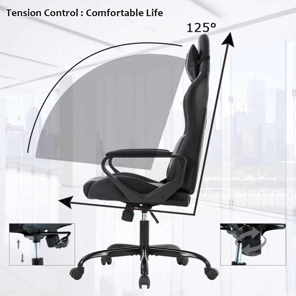 White PU Leather Ergonomic Swivel Office Chair A22295