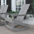 Gray 2-Slat Poly Resin Rocking Adirondack Chair S464