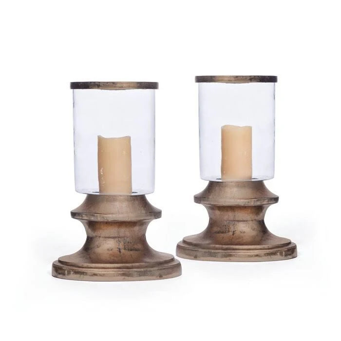 Pair of Brass Base Hurricanes P29882