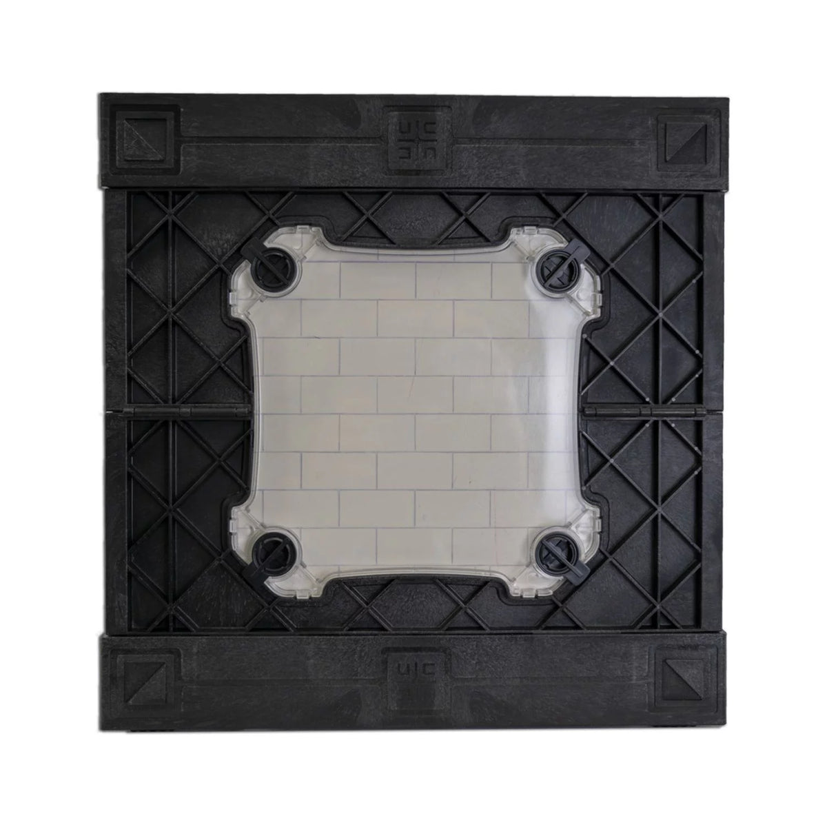 Vinyl Record Storage Crate with Divider and Transparent Panels Q6176