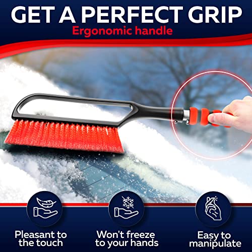 27" Snow Brush & Ice Scrapers with Foam Grip, Detachable, Gray H868