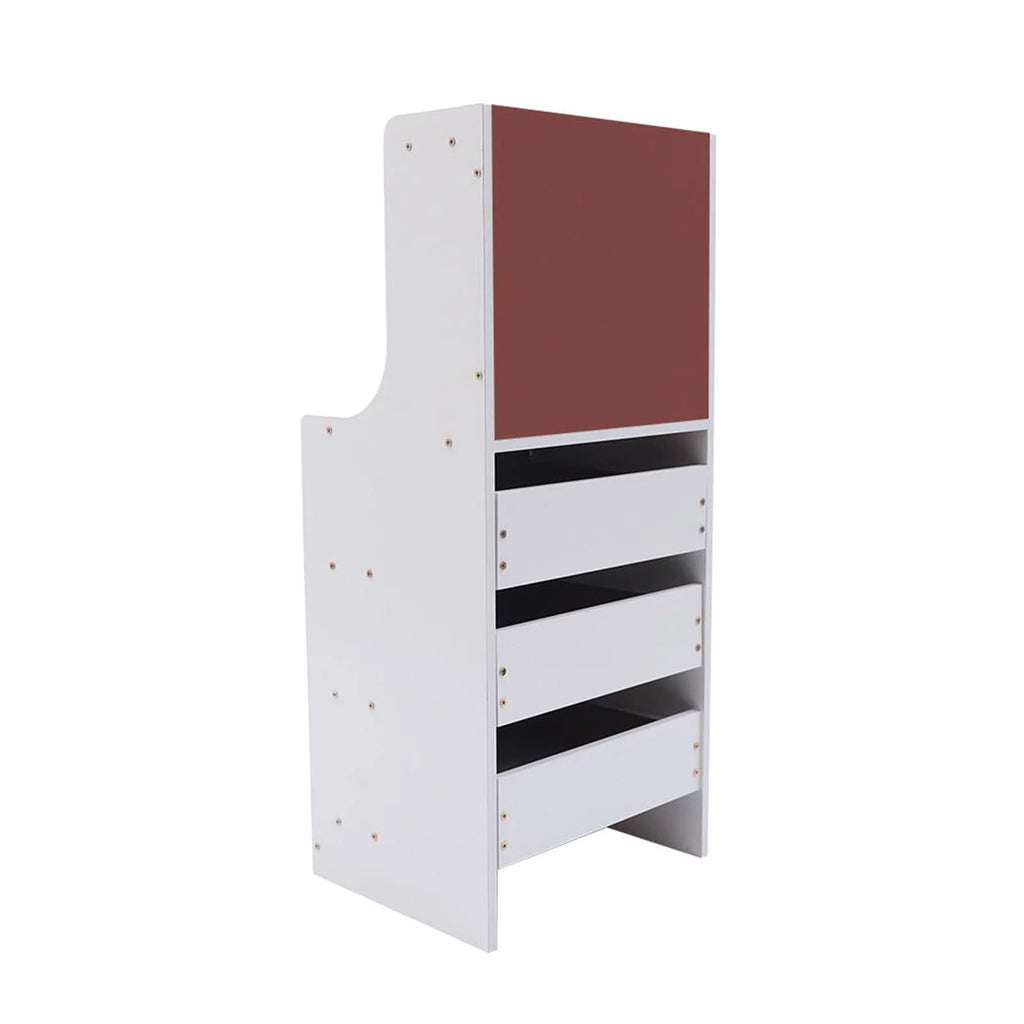 3 Drawer White Wood Nightstand F9483