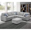 Light Grey Linen 6-piece Modular Sectional Sofa S79648