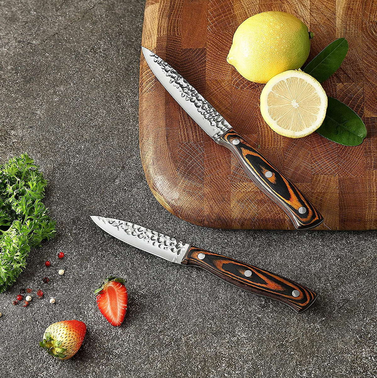 15-Piece Stainless Steel Knife Block Set with Built-in Sharpener J273