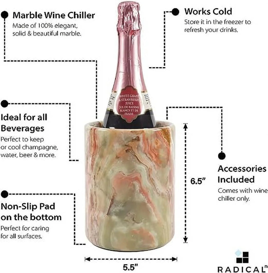 Handmade Marble Wine Chiller 5x5x6.5 Inch H47438
