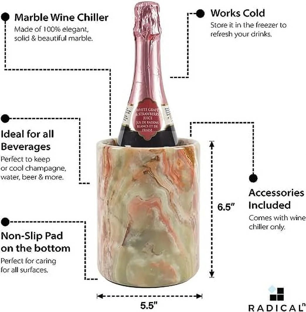 Handmade Marble Wine Chiller 5x5x6.5 Inch H47438
