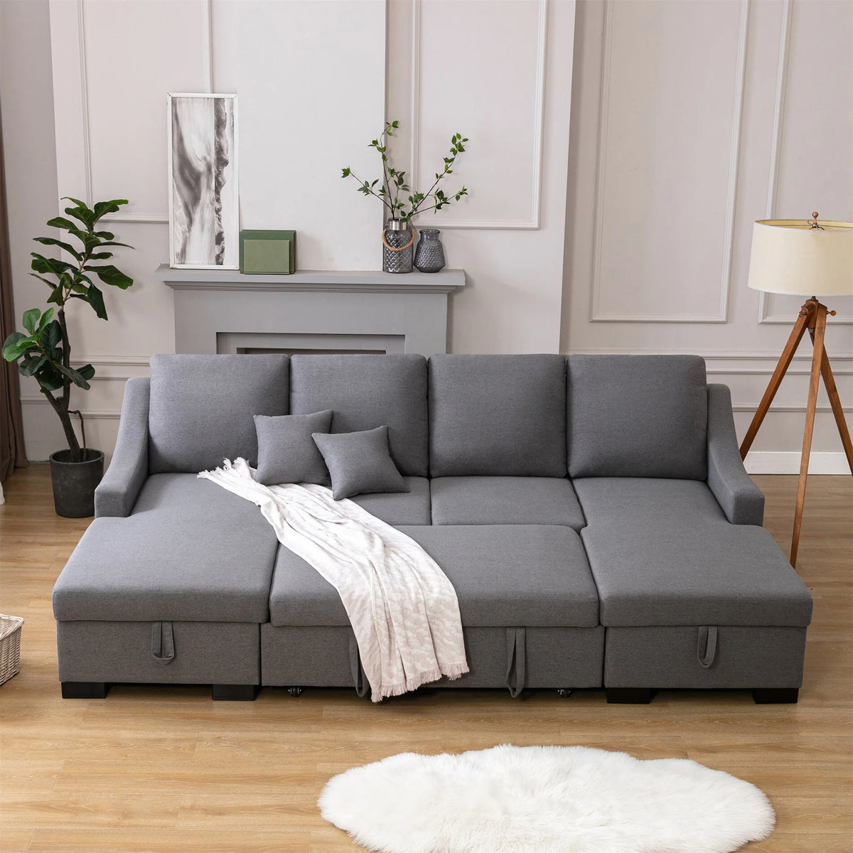 Upholstery Sleeper Sofa with Double Storage Spaces S203670