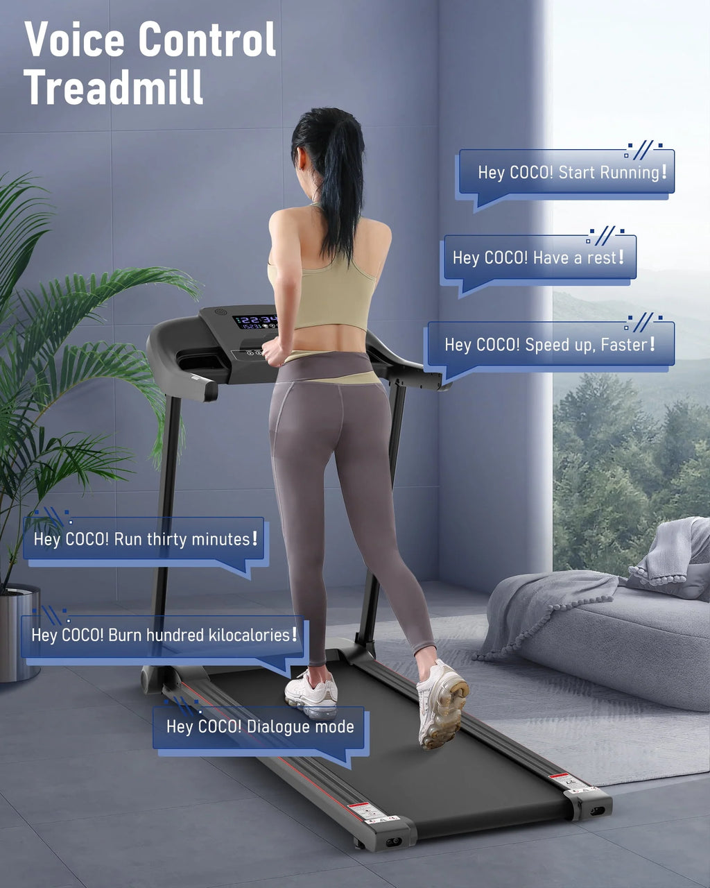 Folding Electric Treadmill V80338
