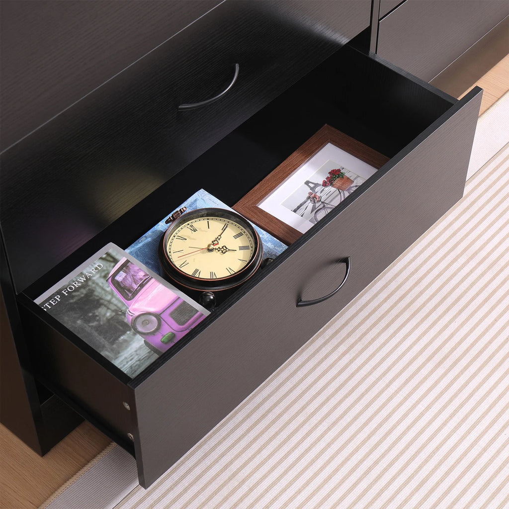 Black 6 Drawer Dresser F5101