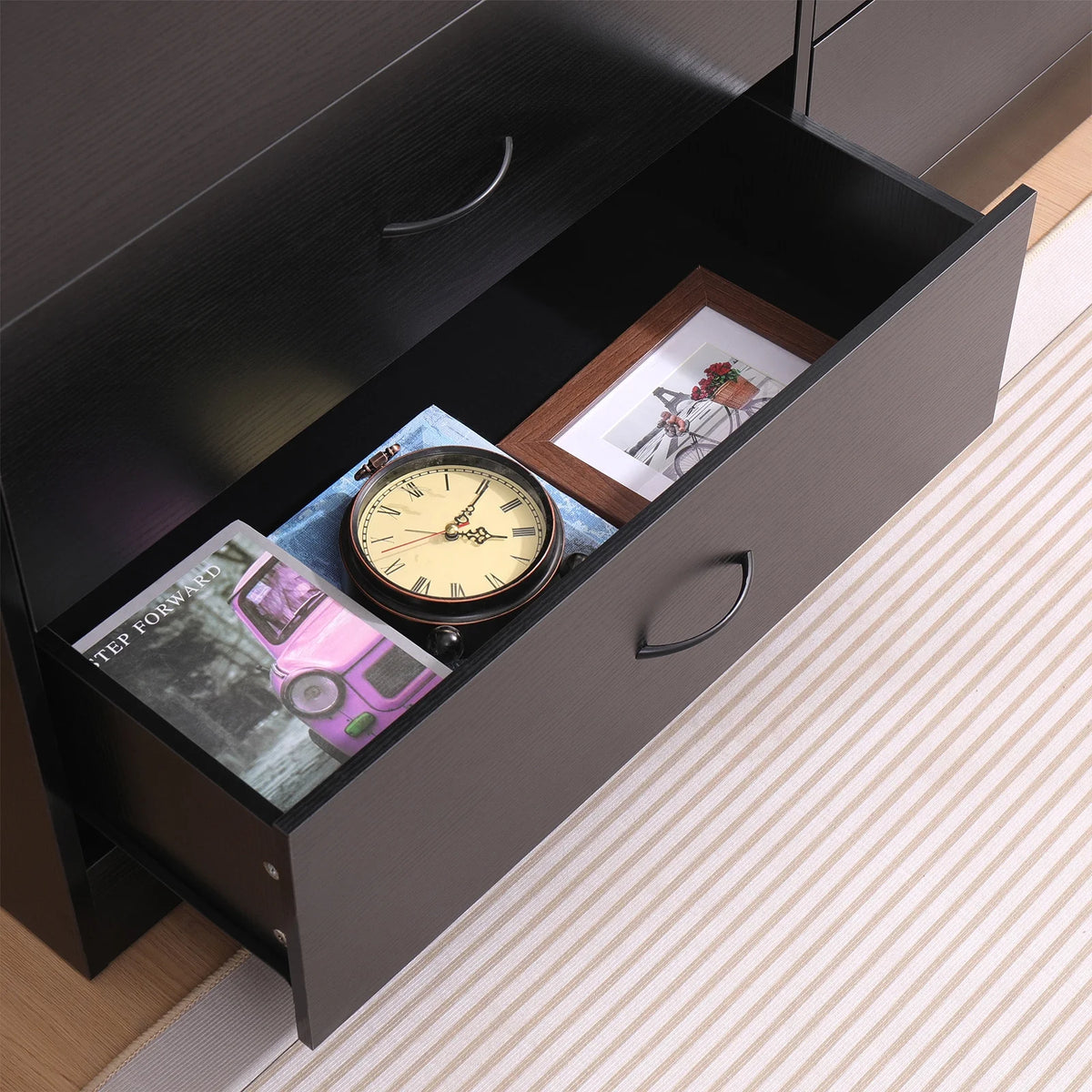 Black 6 Drawer Dresser F5101