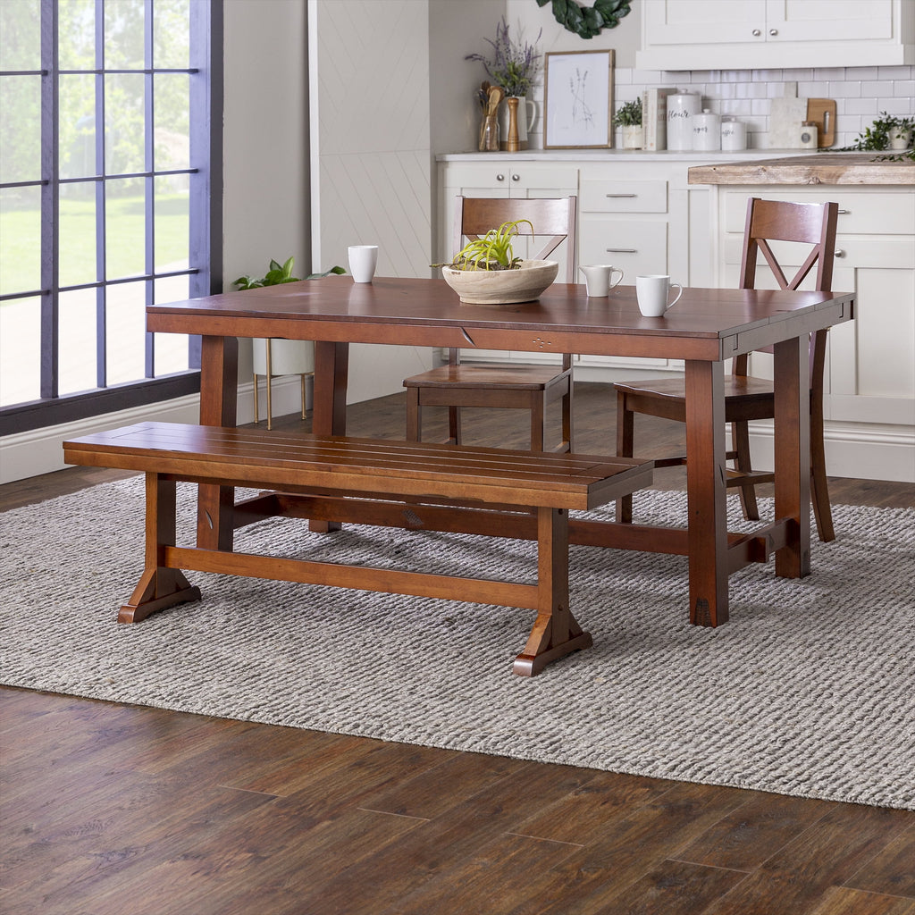 60" Traditional Wood Dining Bench P3457