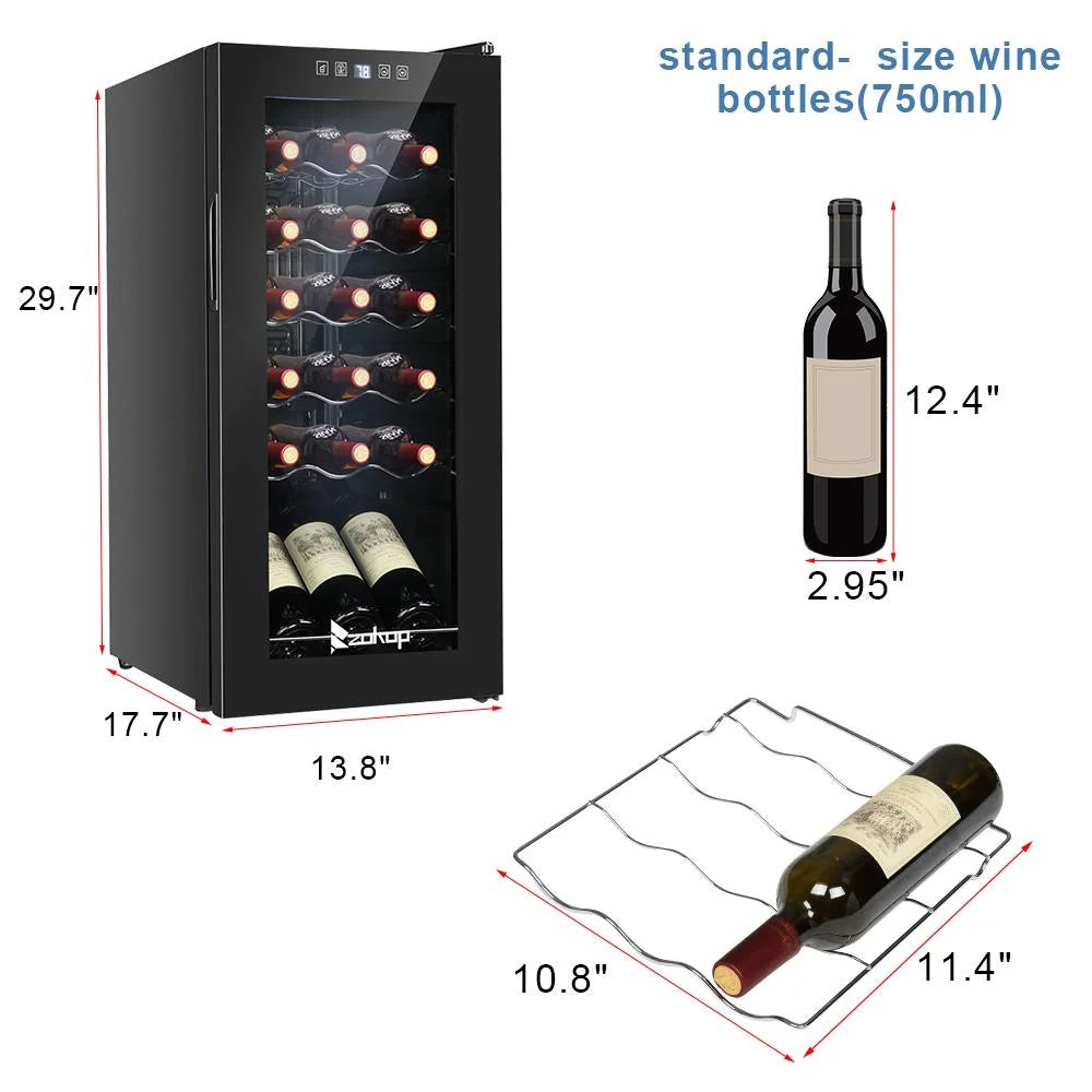18 Bottle Compressor Wine Cooler with Digital Control J5661