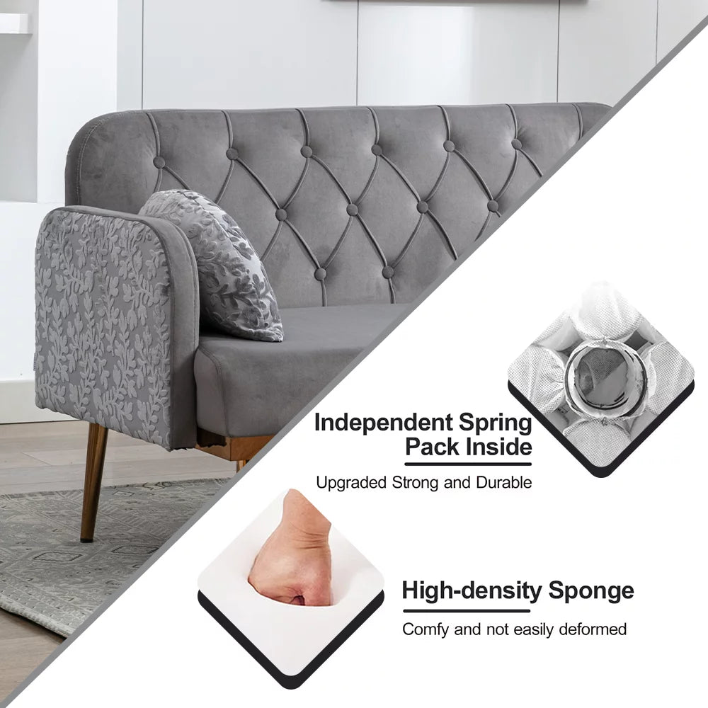 Velvet Loveseat with 2 Pillows B291