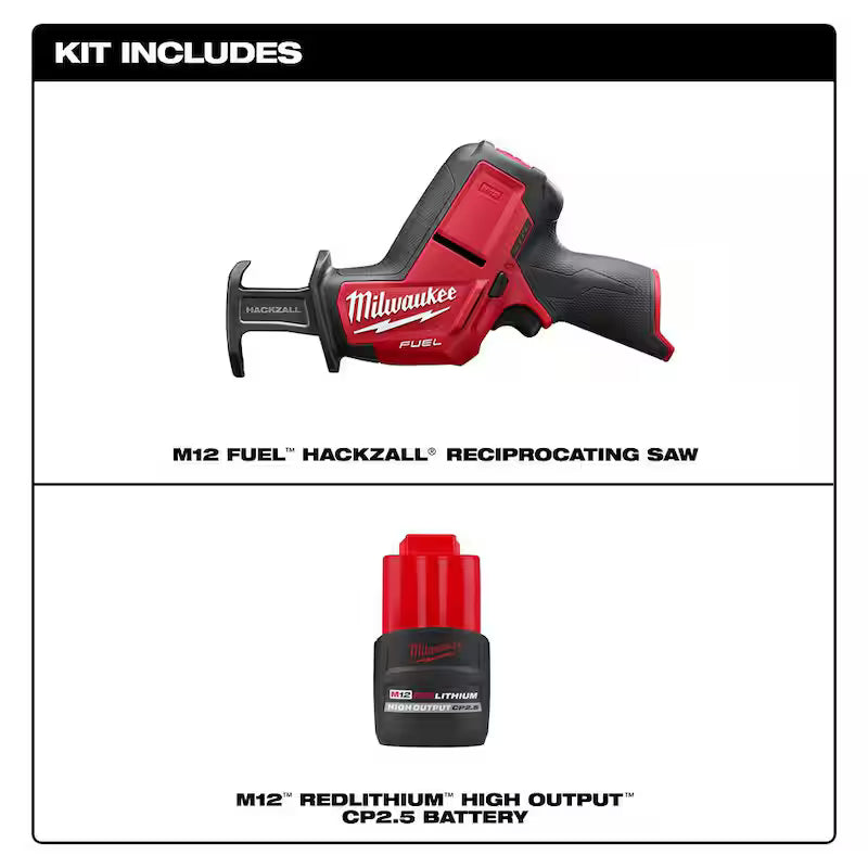 12V Lithium-Ion Brushless Cordless Reciprocating Saw with 2.5 Ah Battery Pack Z7244