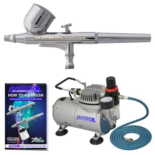 Dual-Action Airbrush Kit with Air Compressor H37849