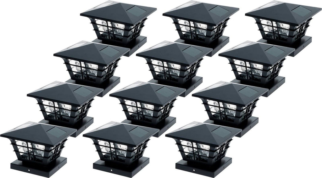 Black 12 Pack Solar Post Cap Light Z130