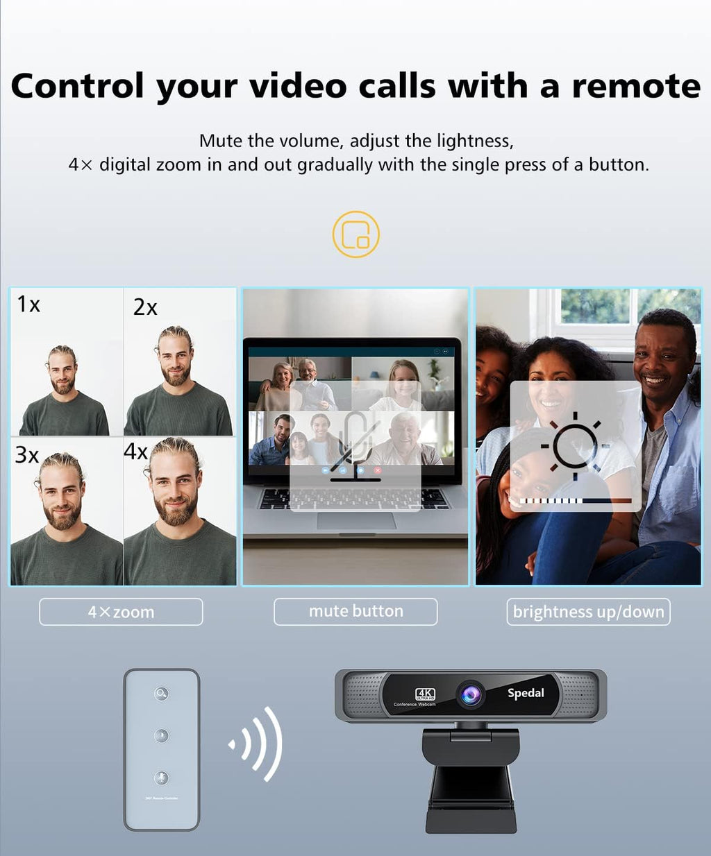 4K Wide Angle Webcam with Dual Microphones G58660