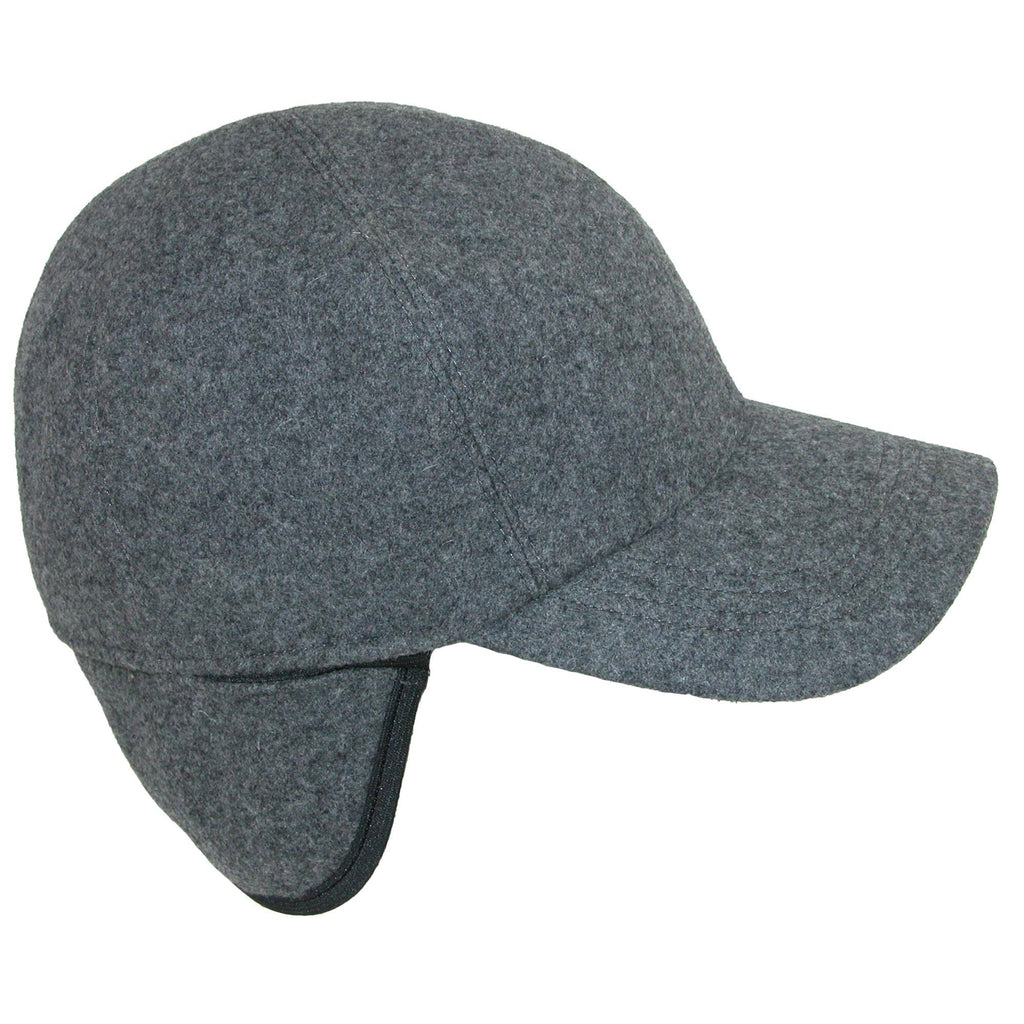 Wool Baseball Cap with Earflaps Y808260