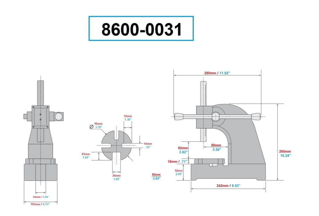 Heavy Duty Arbor Press, 1 Ton Capacity O386327