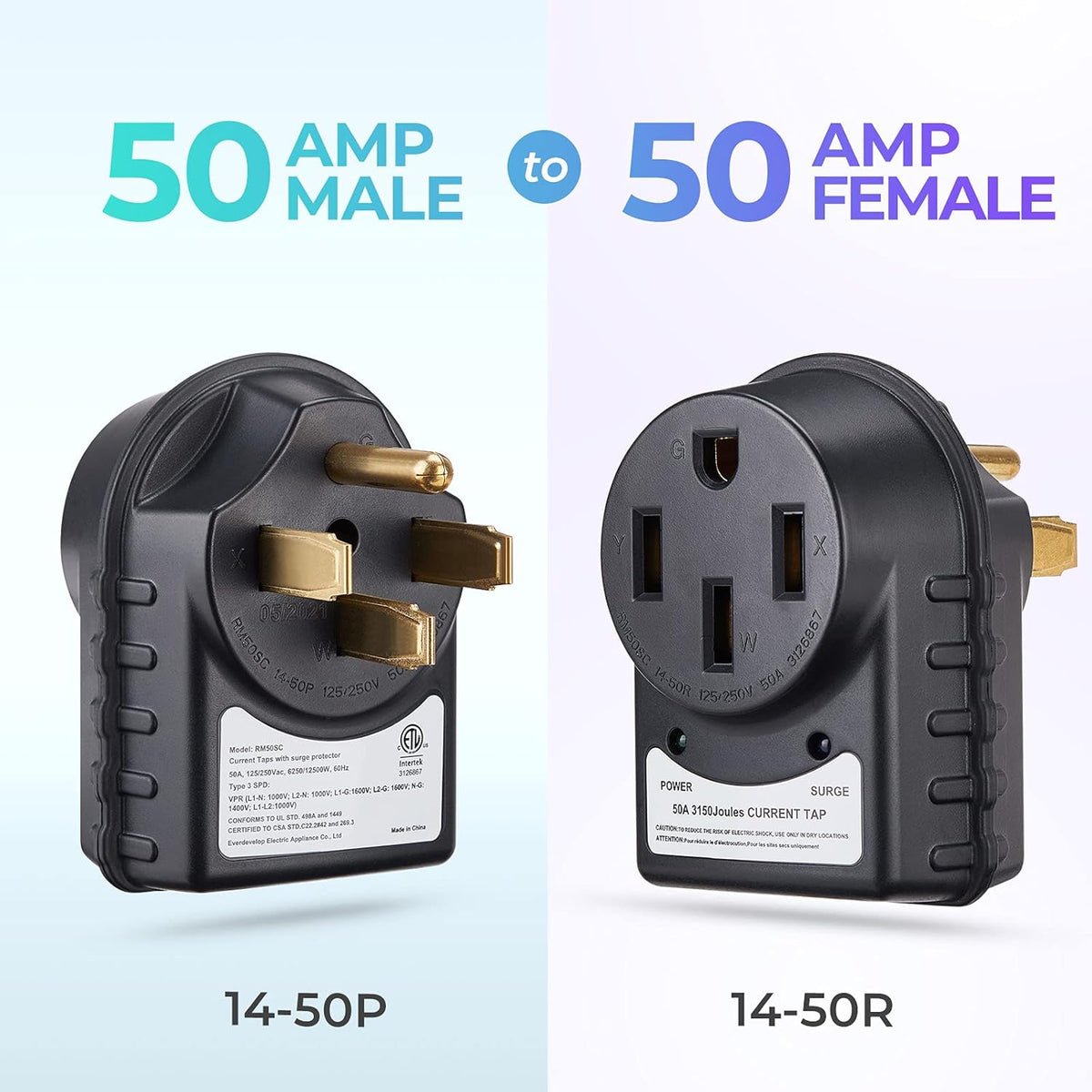 50 Amp RV Surge Protector with LED Indicator Light Z122655