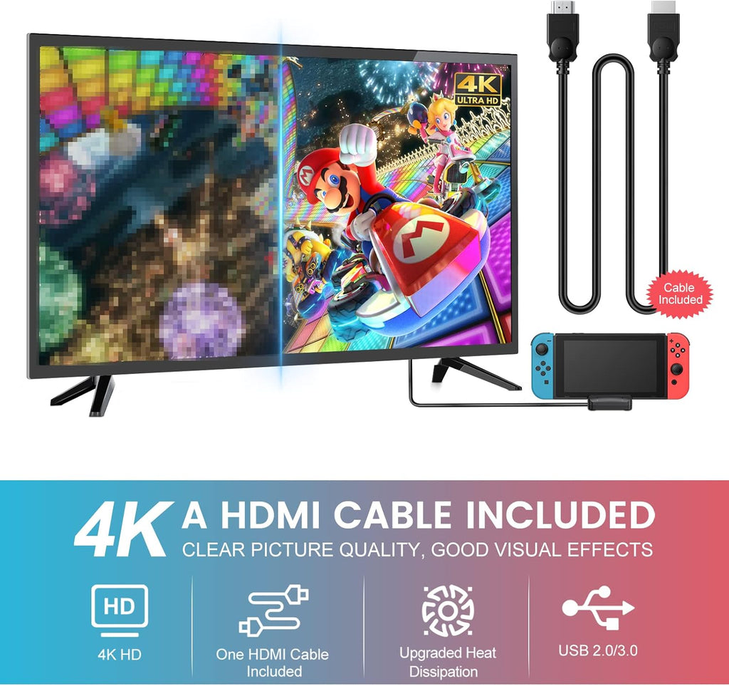 Portable Switch Dock with 4K HDMI Cable B10930