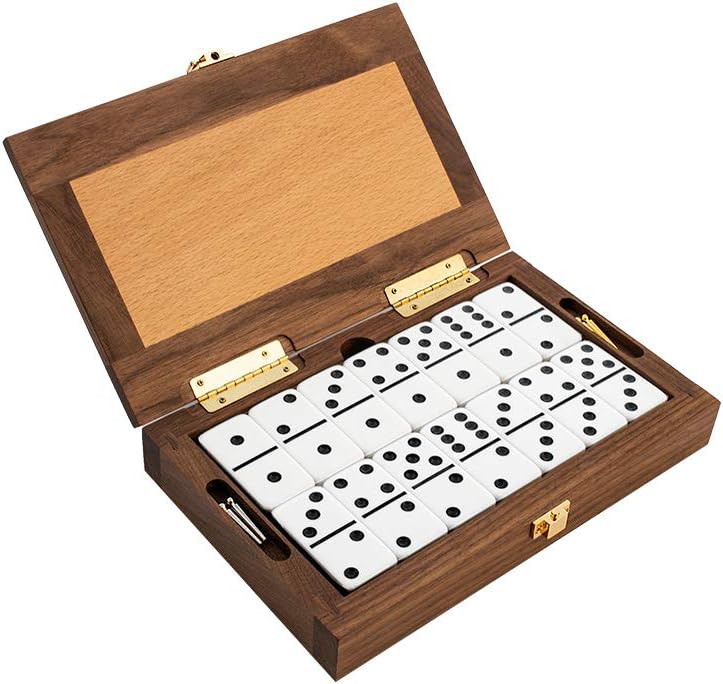Domino Set with Walnut-Framed Beechwood Case L548087