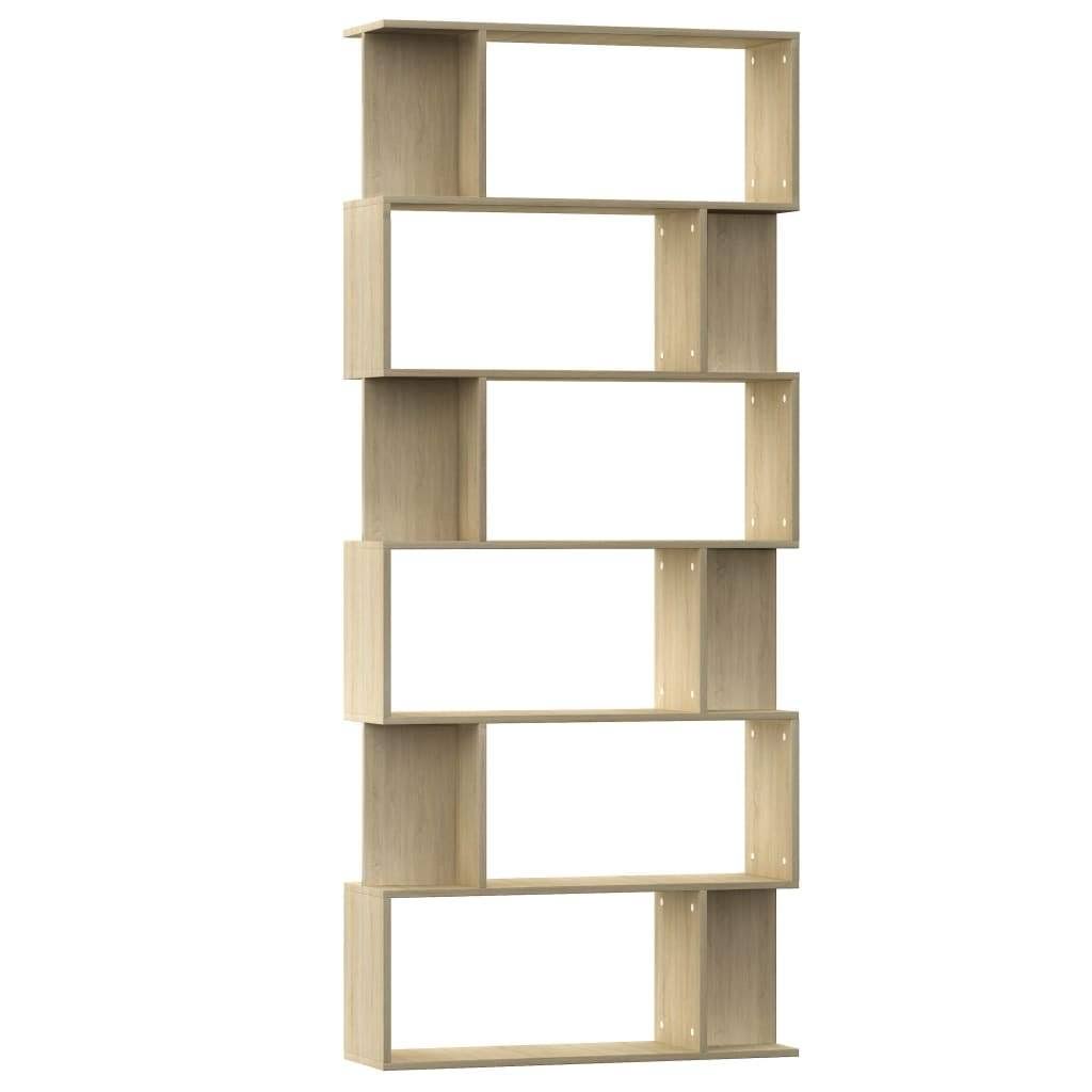White and Sonoma Oak Chipboard Book Cabinet Room Divider Q6770