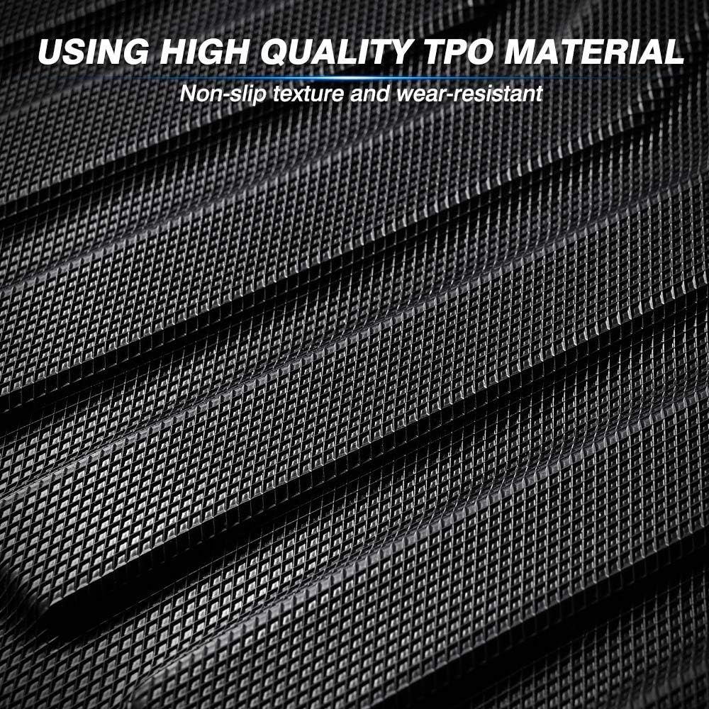 Custom Fit All Weather Floor Mats 1st & 2nd Row Black Non-Slip R2823