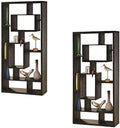 Black Asymmetrical Cube Bookcase Set of 2 O569